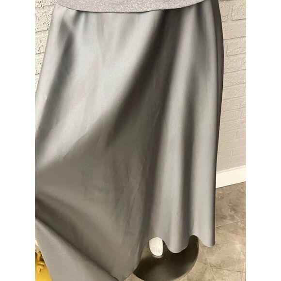 Arianna by Rachel Kaye Sleeveless Gray & Silver Gown Size 10P - Picture 8 of 9